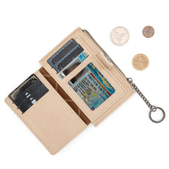 WG338-W099   Wrangler Floral Embossed Bi-fold Wallet with Key Ring -Tan