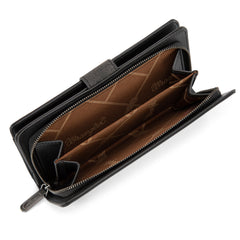 WG339-W080  Wrangler Western Floral Tooled RFID Wallet -Black