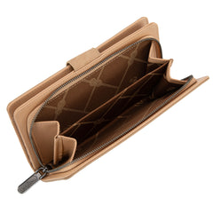 WG339-W080  Wrangler Western Floral Tooled RFID Wallet -Tan