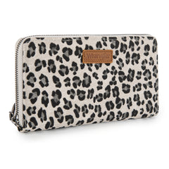 WG366-W006BG  Wrangler Leopard Print Wallet/Wristlet - Beige