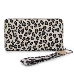 WG366-W006BG  Wrangler Leopard Print Wallet/Wristlet - Beige