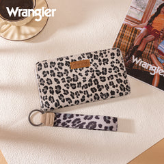 WG366-W006BG  Wrangler Leopard Print Wallet/Wristlet - Beige
