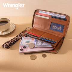 WG366-W006LP  Wrangler Leopard Print Wallet/Wristlet - Leopard