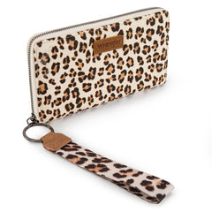 WG366-W006TN   Wrangler Leopard Print Wallet/Wristlet - Tan