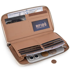 WG366-W006TN   Wrangler Leopard Print Wallet/Wristlet - Tan