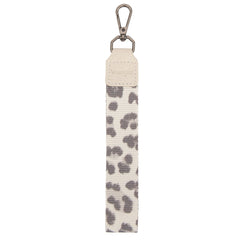 WG366-W114  Wrangler Leopard Print Dual Pouch Wristlet with Zipper Round Case- Beige