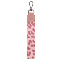 WG366-W114  Wrangler Leopard Print Dual Pouch Wristlet with Zipper Round Case- Dark Pink