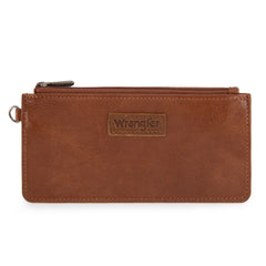 WG366-W114  Wrangler Leopard Print Dual Pouch Wristlet with Zipper Round Case-Leopard