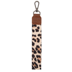 WG366-W114  Wrangler Leopard Print Dual Pouch Wristlet with Zipper Round Case-Leopard