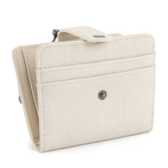 WWG366-W116BG  Wrangler Western Leopard Print Small Bi-Fold with Kiss Clasp Coin Purse -Beige