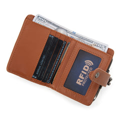 WG366-W116CF  Wrangler Western Leopard Print Small Bi-Fold with Kiss Clasp Coin Purse -Coffee