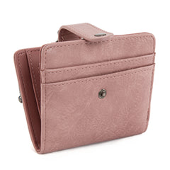 WG366-W116DPK  Wrangler Western Leopard Print Small Bi-Fold with Kiss Clasp Coin Purse -Dark Pink