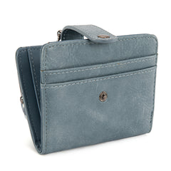 WG366-W116JN Wrangler Western Leopard Print Small Bi-Fold with Kiss Clasp Coin Purse - Jean