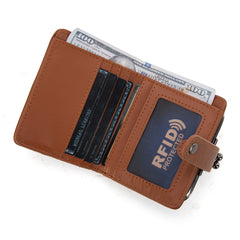 WG366-W116LP  Wrangler Western Leopard Print Small Bi-Fold with Kiss Clasp Coin Purse -Leopard