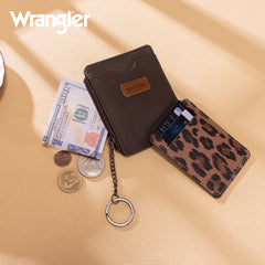 WG366-W118CF  Wrangler Small Card Case Wallet Key Chain/Detachable Card Holder- Coffee