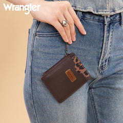 WG366-W118CF  Wrangler Small Card Case Wallet Key Chain/Detachable Card Holder- Coffee