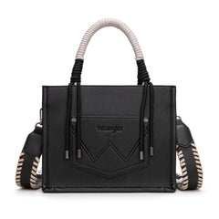PRE-ORDER WG386-8120S  Wrangler Cow Print Tote/Crossbody -Black