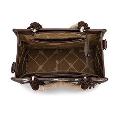 PRE-ORDER WG386-8120S  Wrangler Cow Print Tote/Crossbody -Coffee