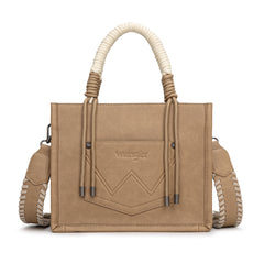 PRE-ORDER WG386-8120S  Wrangler Cow Print Tote/Crossbody -Khaki