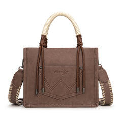 PRE-ORDER WG386-8120S  Wrangler Cow Print Tote/Crossbody -Light Coffee