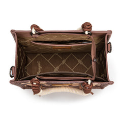 PRE-ORDER WG386-8120S  Wrangler Cow Print Tote/Crossbody -Light Coffee