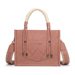 PRE-ORDER WG386-8120S  Wrangler Cow Print Tote/Crossbody -Pink