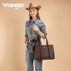 WG387-8119  Wrangler Dual Compartment Carry-All Tote - Coffee