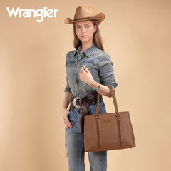 WG387-8119  Wrangler Dual Compartment Carry-All Tote - Dark Brown