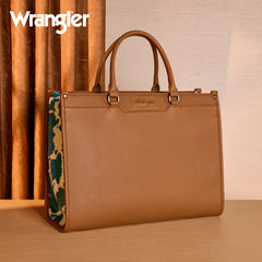 WG389-8119  Wrangler Carry-All Large Tote Work Tote /Crossbody - Brown