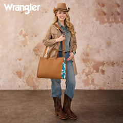 WG389-8119  Wrangler Carry-All Large Tote Work Tote /Crossbody - Brown