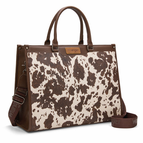 WG389-8119  Wrangler Carry-All Large Tote Work Tote /Crossbody - Cow-Coffee
