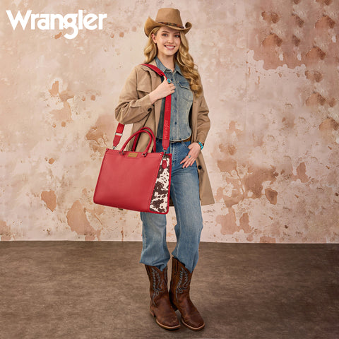 WG389-8119  Wrangler Carry-All Large Tote Work Tote /Crossbody - Red