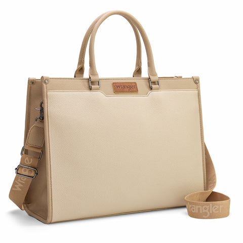 WG389-8119  Wrangler Carry-All Large Tote Work Tote /Crossbody - Tan