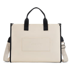 WG390-8110  Wrangler Structured Work Tote/Large Carry-All Tote/Crossbody with Pouch - Black-Beige