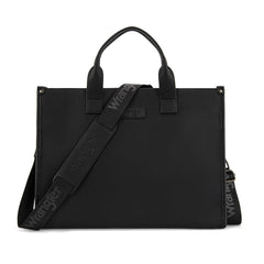 WG390-8110  Wrangler Structured Work Tote/Large Carry-All Tote/Crossbody with Pouch - Black