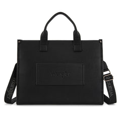 WG390-8110  Wrangler Structured Work Tote/Large Carry-All Tote/Crossbody with Pouch - Black
