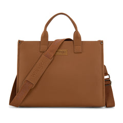 WG390-8110  Wrangler Structured Work Tote/Large Carry-All Tote/Crossbody with Pouch - Brown