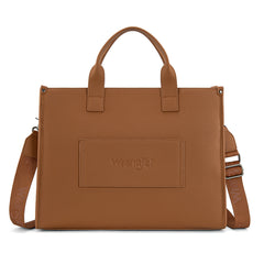 WG390-8110  Wrangler Structured Work Tote/Large Carry-All Tote/Crossbody with Pouch - Brown