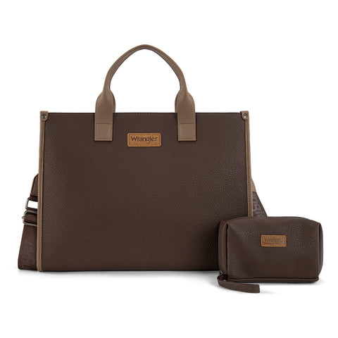WG390-8110  Wrangler Structured Work Tote/Large Carry-All Tote/Crossbody with Pouch - CF-CM