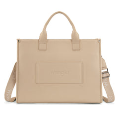 WG390-8110  Wrangler Structured Work Tote/Large Carry-All Tote/Crossbody with Pouch - Tan