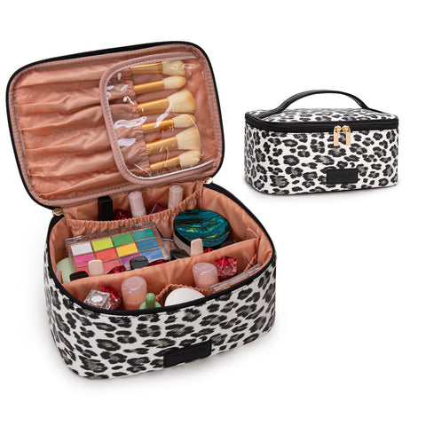 Pre-Order  WG392-9000LP-BK  Wrangler Leopard Print Cosmetic Travel Case –Leopard-Black