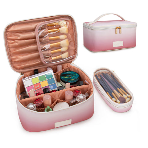 Pre-Order  WG392-9000TN-KH   Wrangler Ombre Cosmetic Travel Case – Tan-Khaki