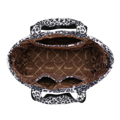 WG433-8317BK  Wrangler Leopard Print Large Tote/Crossbody -Black