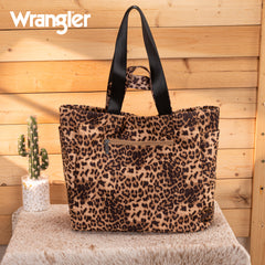WG433-8317LP   Wrangler Leopard Print Large Tote/Crossbody -Leopard