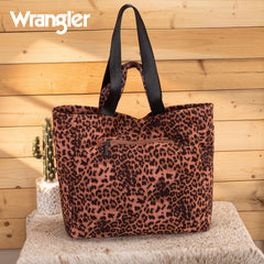 WG433-8317PK   Wrangler Leopard Print Large Tote/Crossbody -Pink