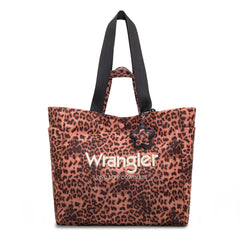 WG433-8317PK   Wrangler Leopard Print Large Tote/Crossbody -Pink