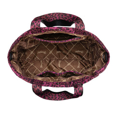 WG433-8317PP   Wrangler Leopard Print Large Tote/Crossbody -Purple