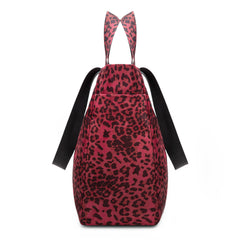 WG433-8317RD  Wrangler Leopard Print Large Tote/Crossbody -Red