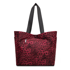 WG433-8317RD  Wrangler Leopard Print Large Tote/Crossbody -Red