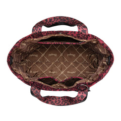 WG433-8317RD  Wrangler Leopard Print Large Tote/Crossbody -Red